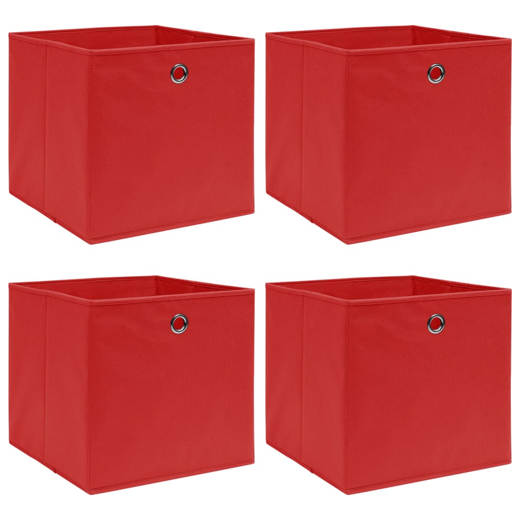 Berkfield Storage Boxes 4 pcs Red 32x32x32 cm Fabric