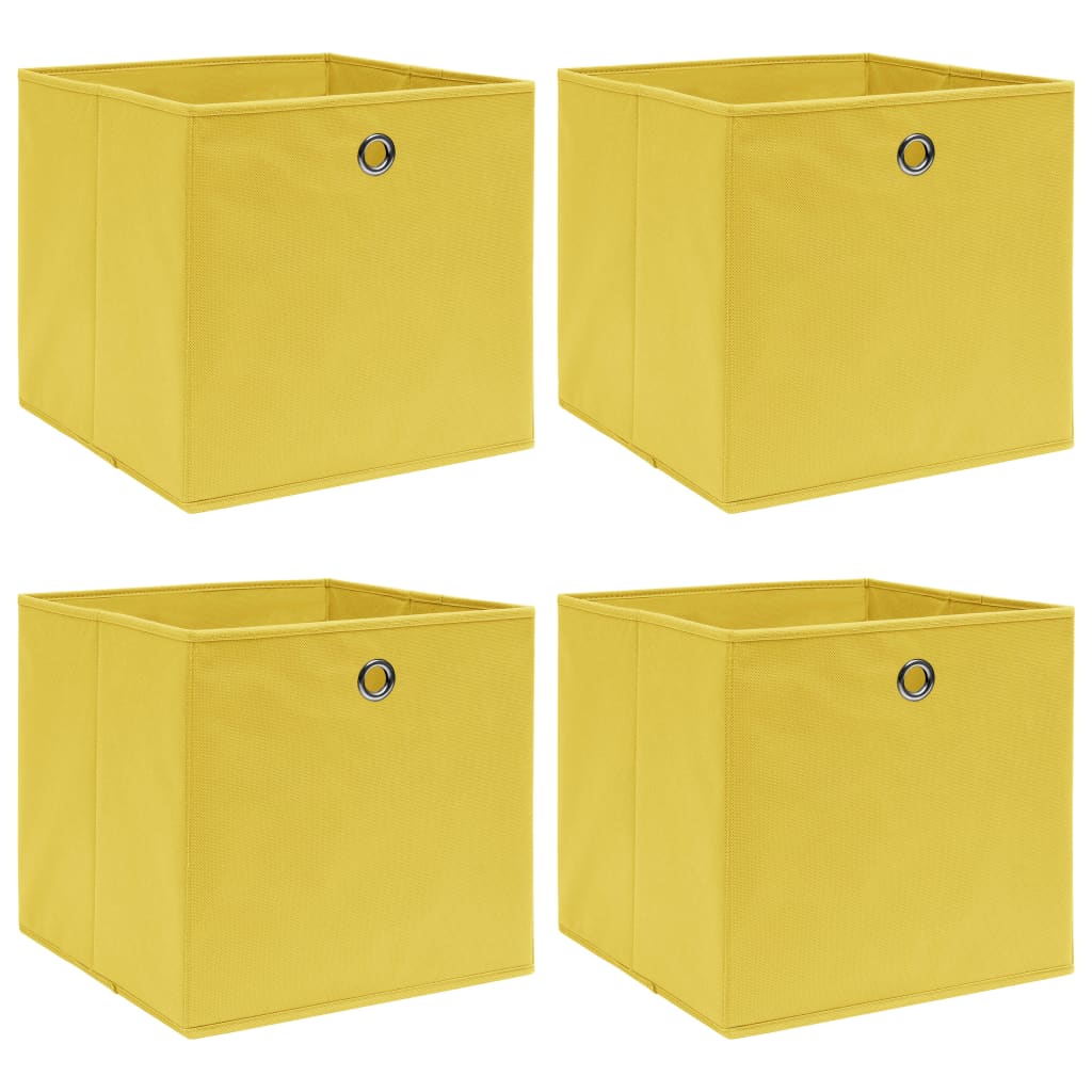 Berkfield Storage Boxes 4 pcs Yellow 32x32x32 cm Fabric