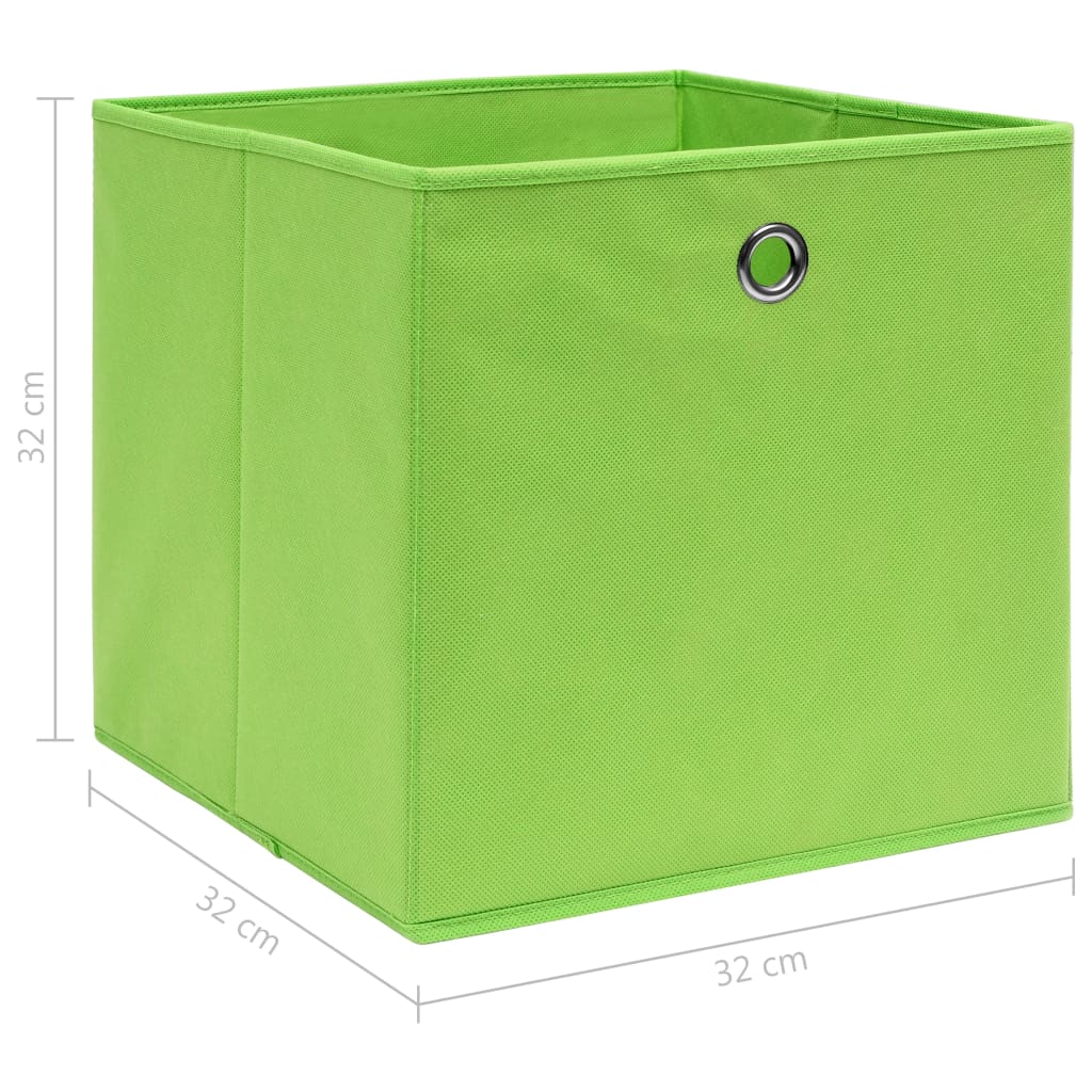 Berkfield Storage Boxes 4 pcs Green 32x32x32 cm Fabric