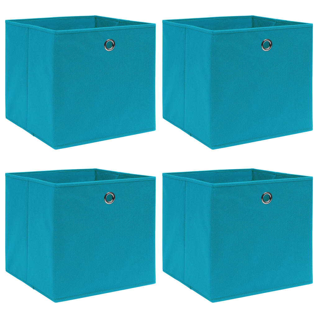 Berkfield Storage Boxes 4 pcs Baby Blue 32x32x32 cm Fabric