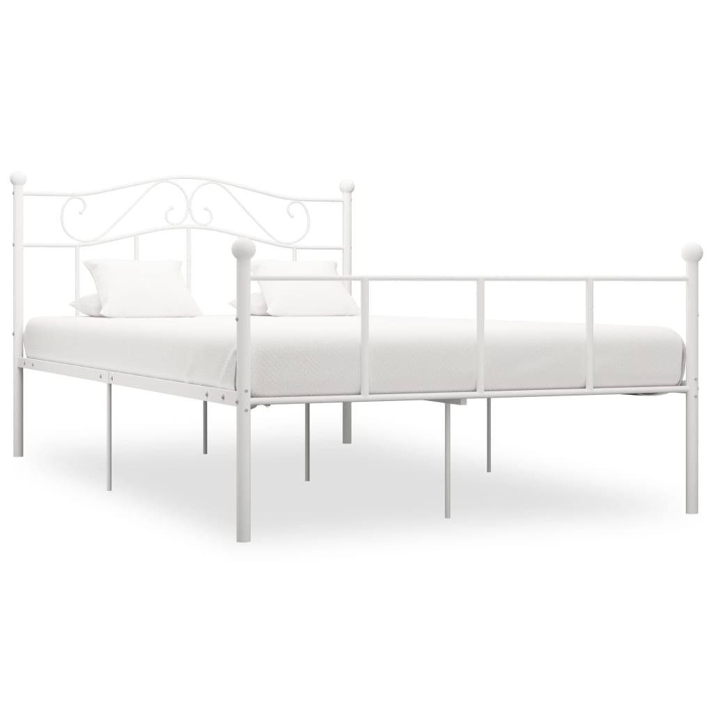 Berkfield Bed Frame White Metal 160x200 cm