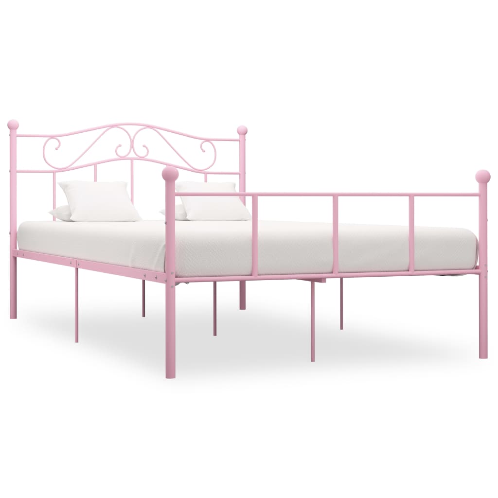 Berkfield Bed Frame Pink Metal 160x200 cm