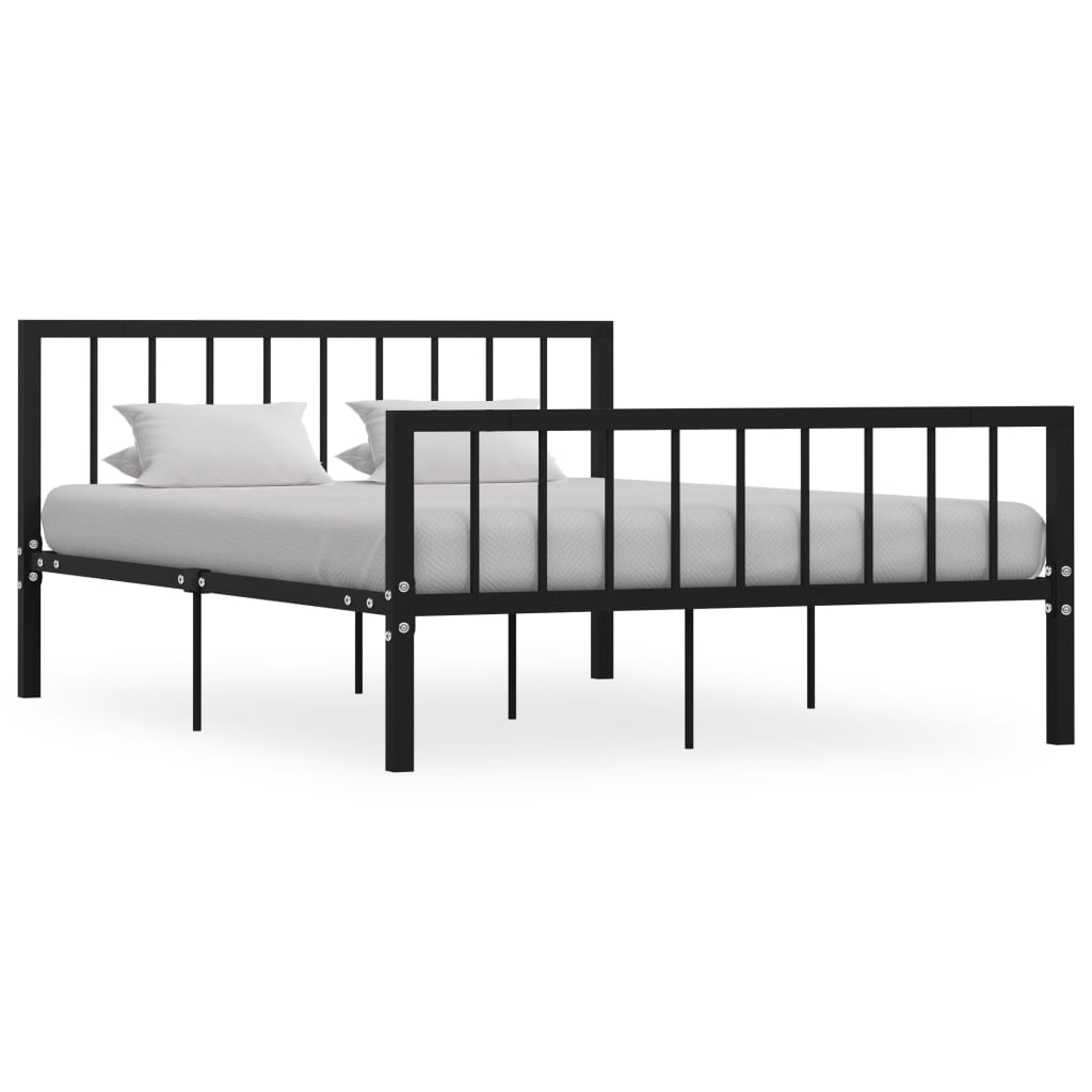 Berkfield Bed Frame Black Metal 140x200 cm