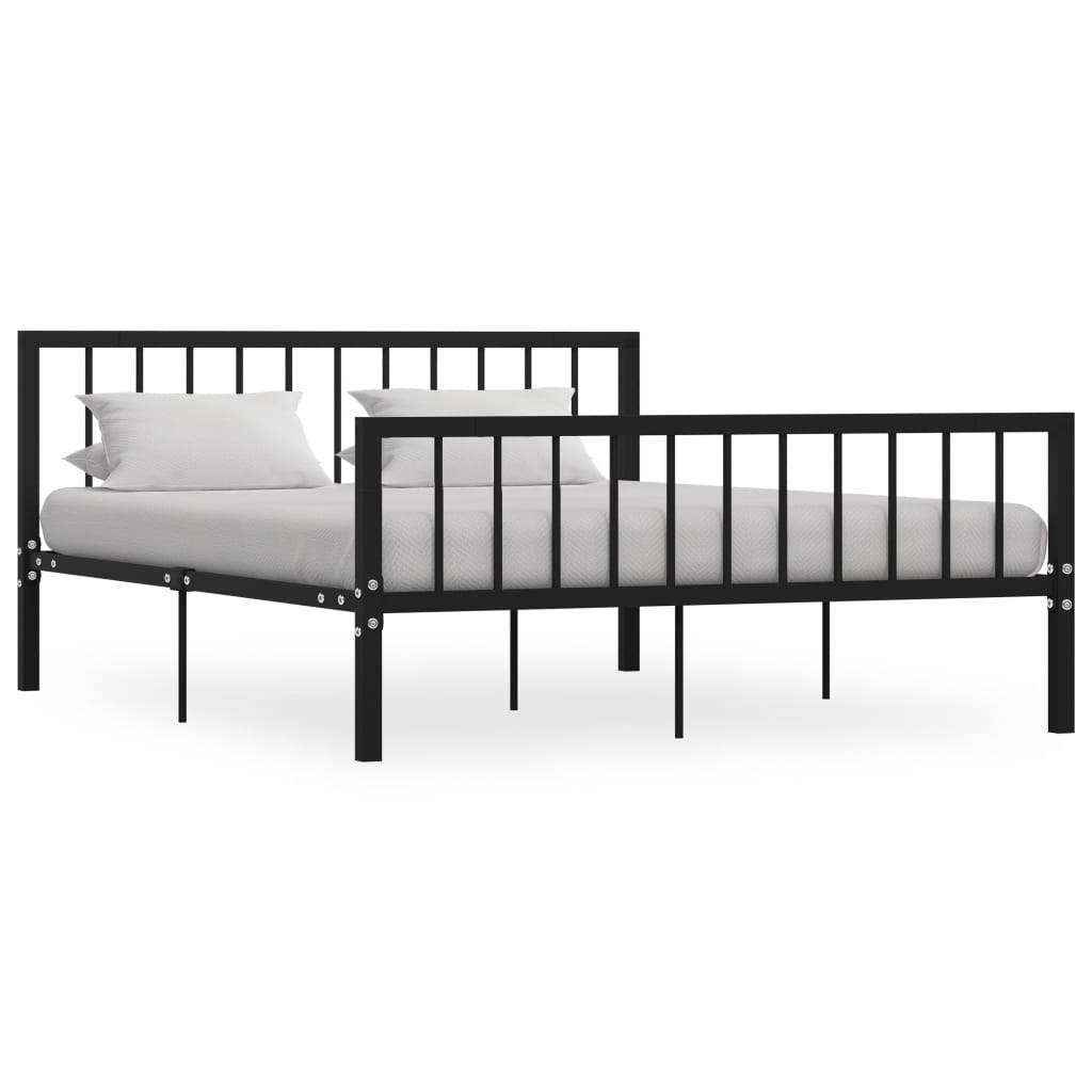 Berkfield Bed Frame Black Metal 160x200 cm