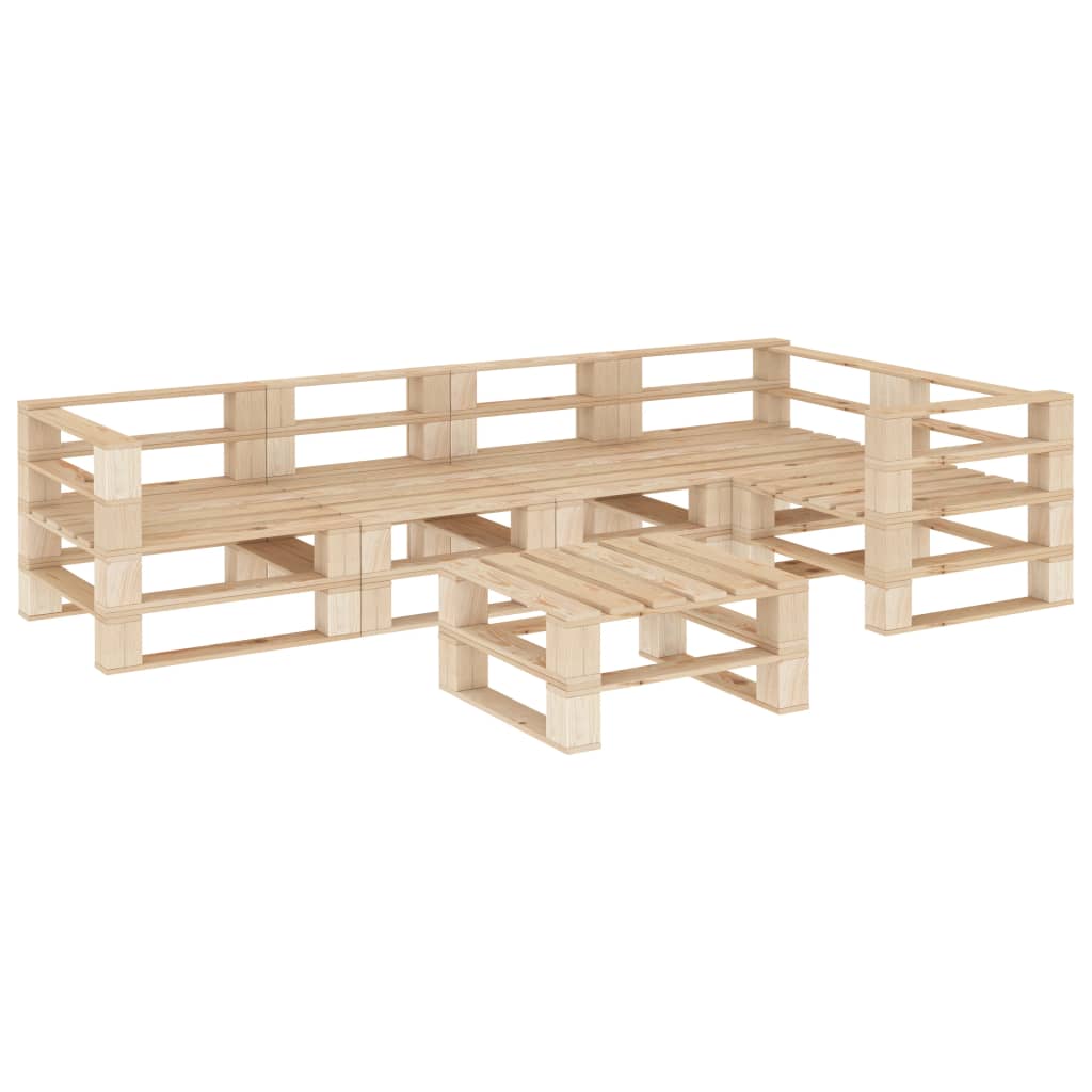 Berkfield 6 Piece Garden Pallets Lounge Set Wood