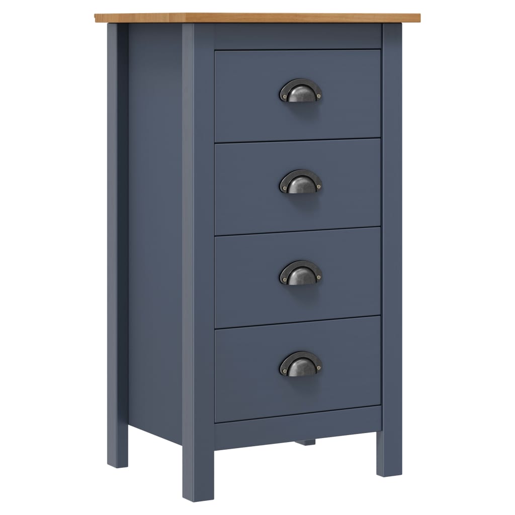 Berkfield Sideboard Hill Grey 46x35x80 cm Solid Pine Wood