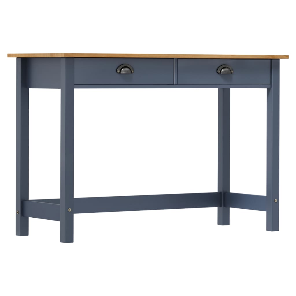 Berkfield Console Table Hill with 2 Drawers Grey 110x45x74 cm Solid Pine Wood