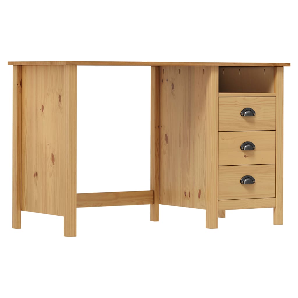 Berkfield Desk Hill with 3 Drawers 120x50x74 cm Solid Pine Wood