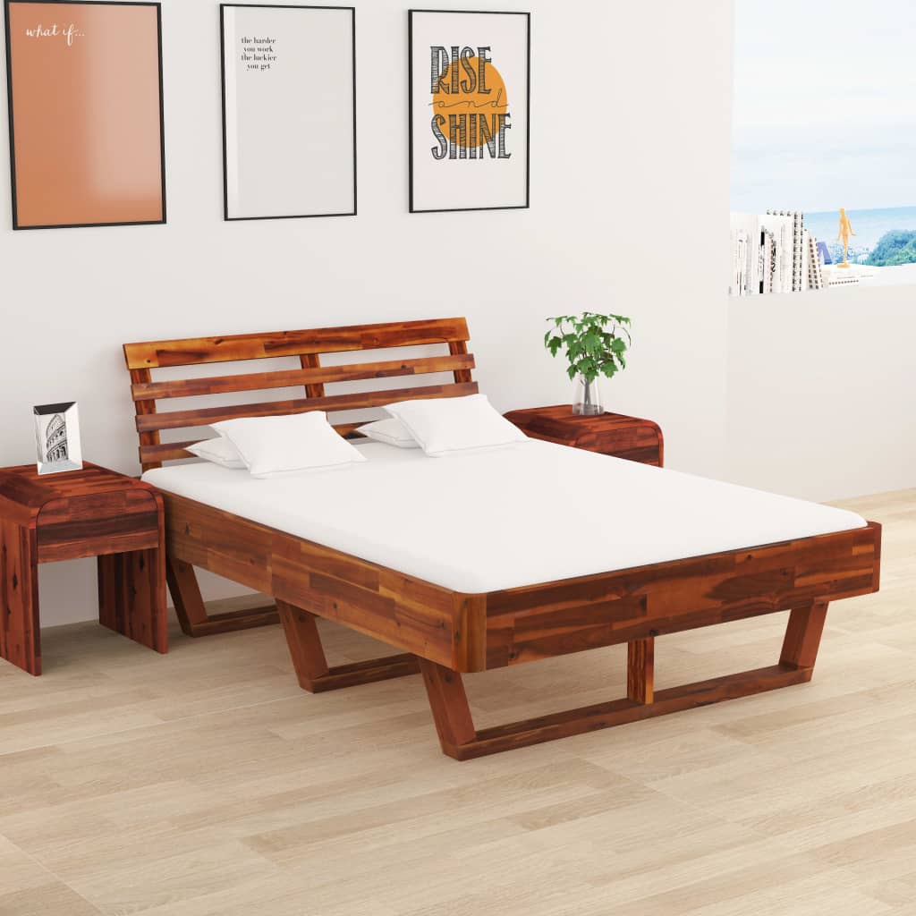 Berkfield Bed Frame Solid Acacia Wood 140x200 cm