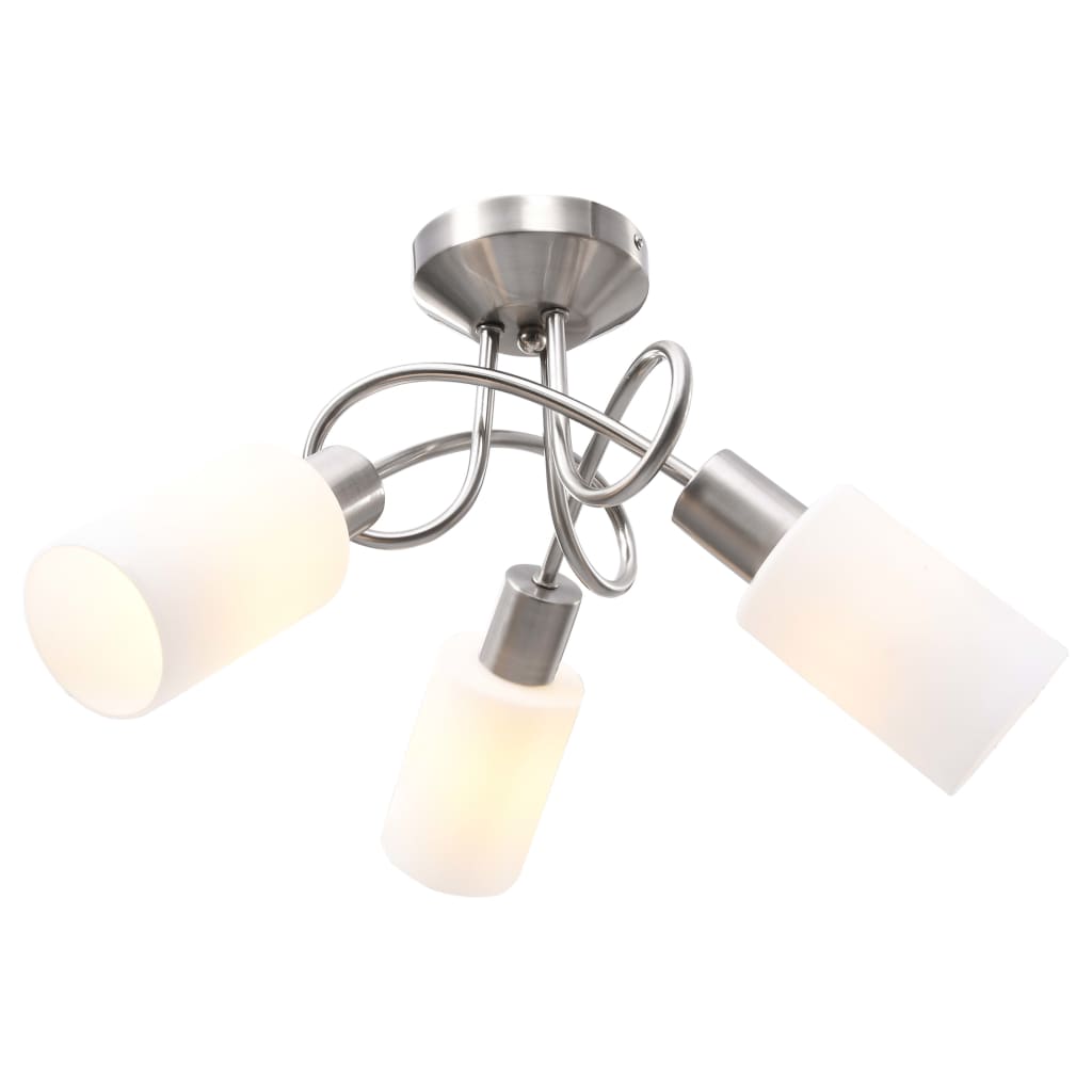 Berkfield Ceiling Lamp with Ceramic Shades for 3 E14 Bulbs White Cone