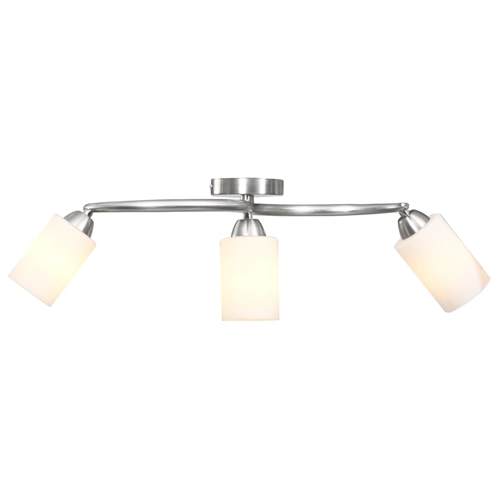 Berkfield Ceiling Lamp with Ceramic Shades for 3 E14 Bulbs White Cone