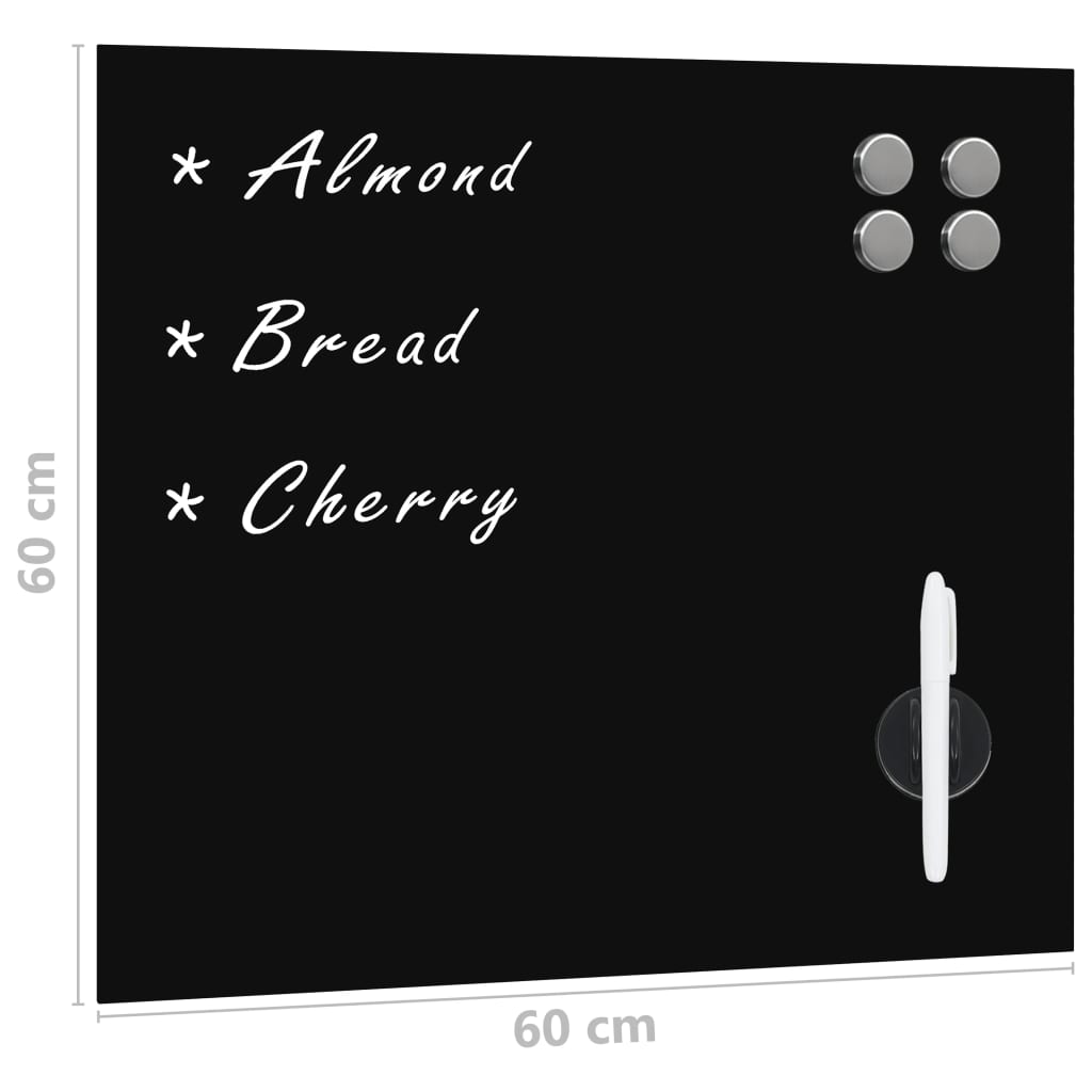 Berkfield Wall Mounted Magnetic Board Glass 60x60 cm
