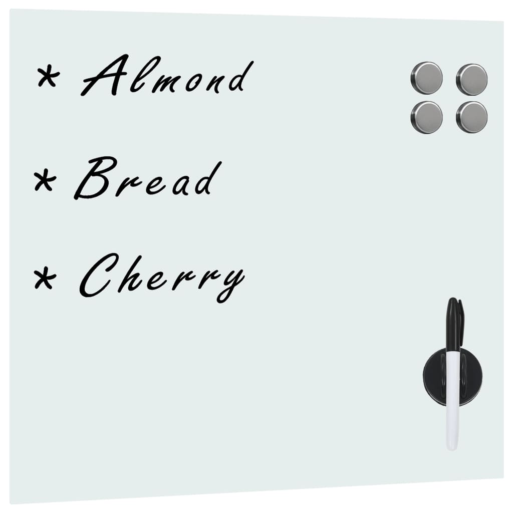 Berkfield Wall Mounted Magnetic Board Glass 50x50 cm