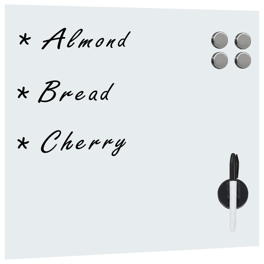 Berkfield Wall Mounted Magnetic Board Glass 60x60 cm