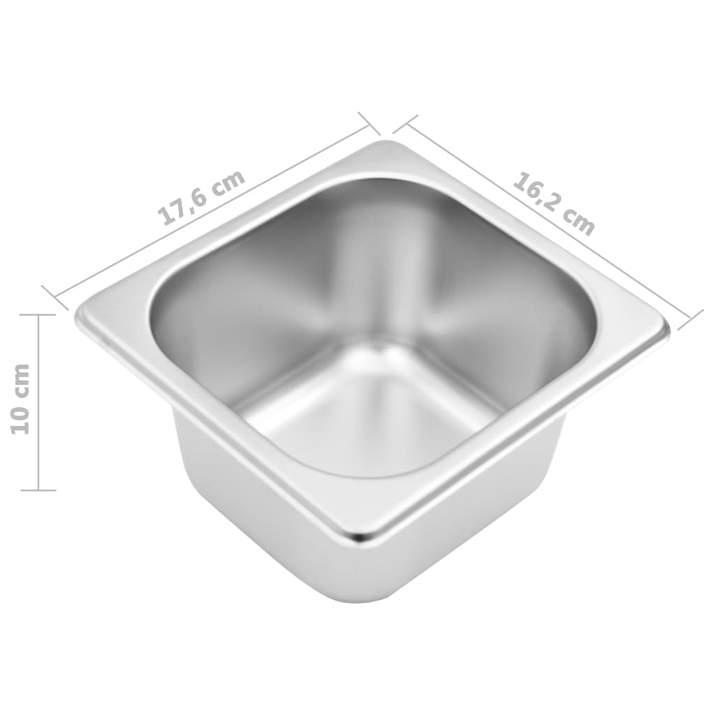 Berkfield Gastronorm Container Holder with 3 GN 1/6 Pan Stainless Steel