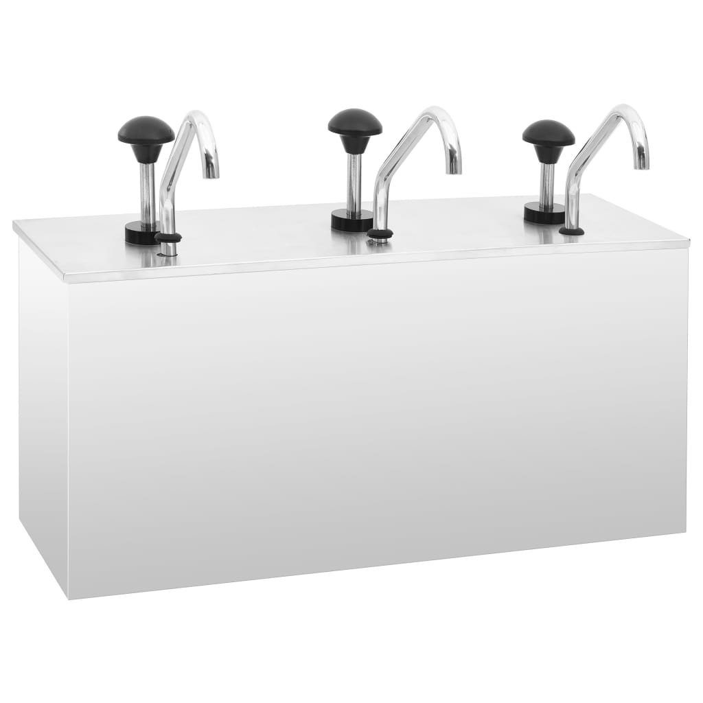 Berkfield Sauce Dispenser Stainless Steel 3 x 3.5 L