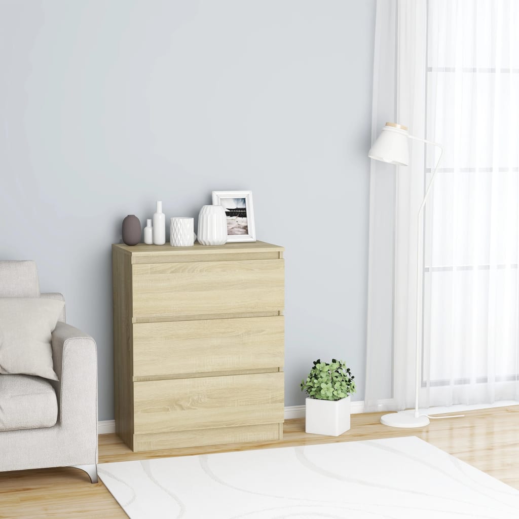 Berkfield Sideboard Sonoma Oak 60x35x76 cm Engineered Wood