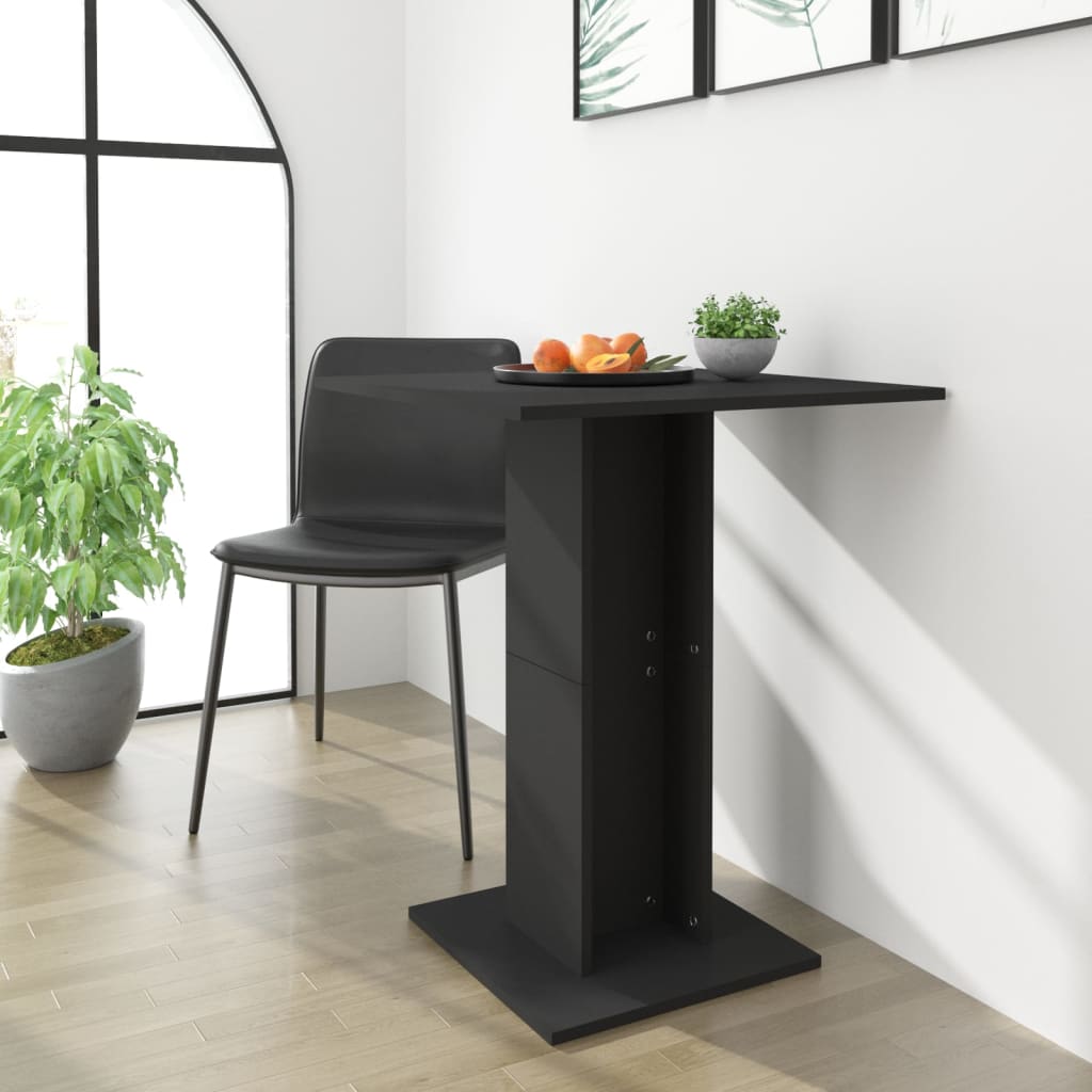 Berkfield Bistro Table Black 60x60x75 cm Engineered Wood