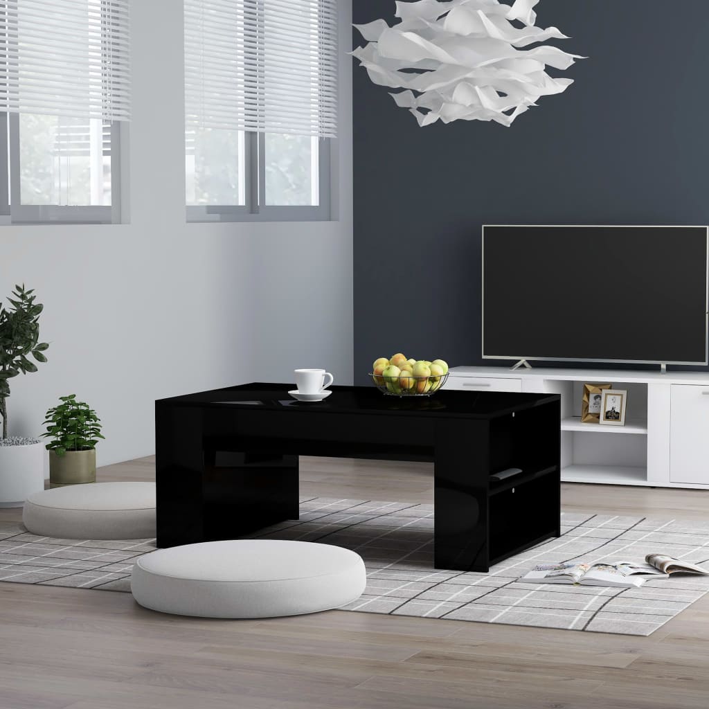 Berkfield Coffee Table High Gloss Black 100x60x42 cm Engineered Wood