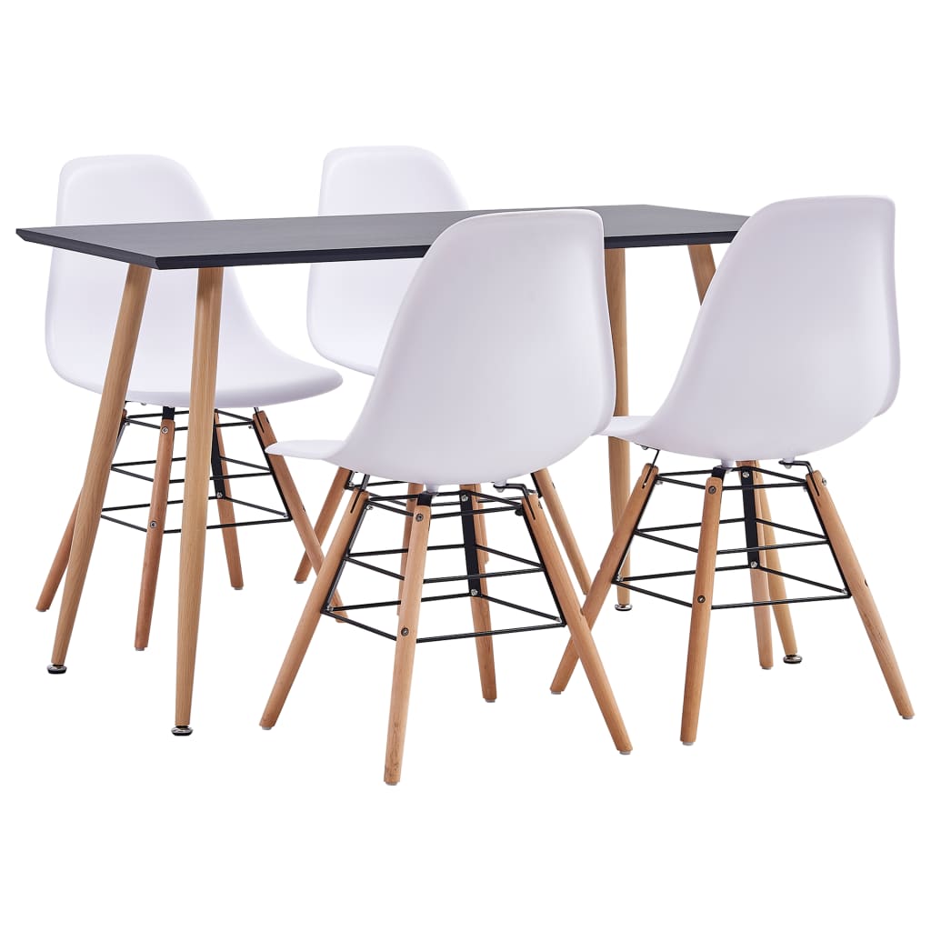 Berkfield 5 Piece Dining Set Plastic White