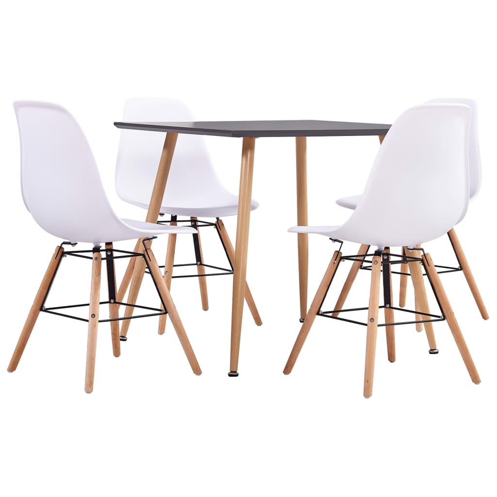 Berkfield 5 Piece Dining Set Plastic White