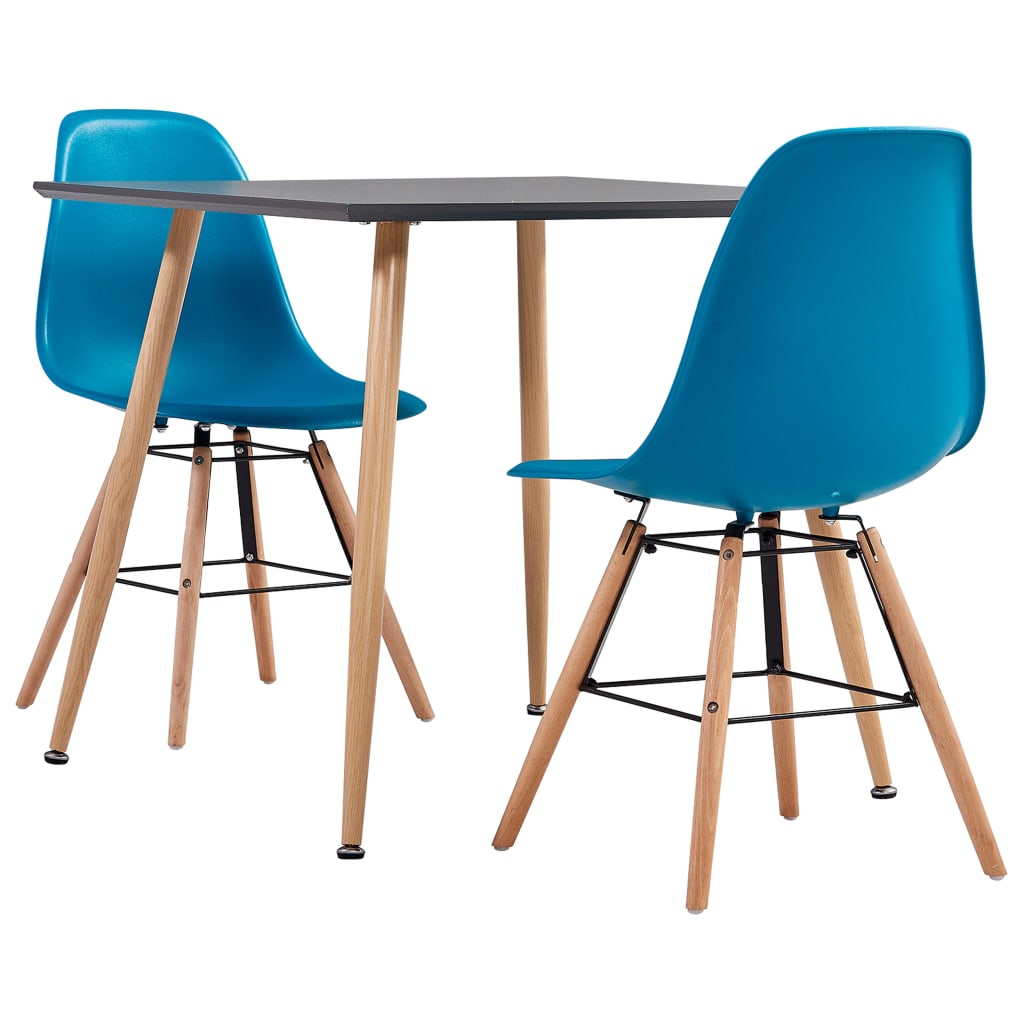 Berkfield 3 Piece Dining Set Plastic Turquoise