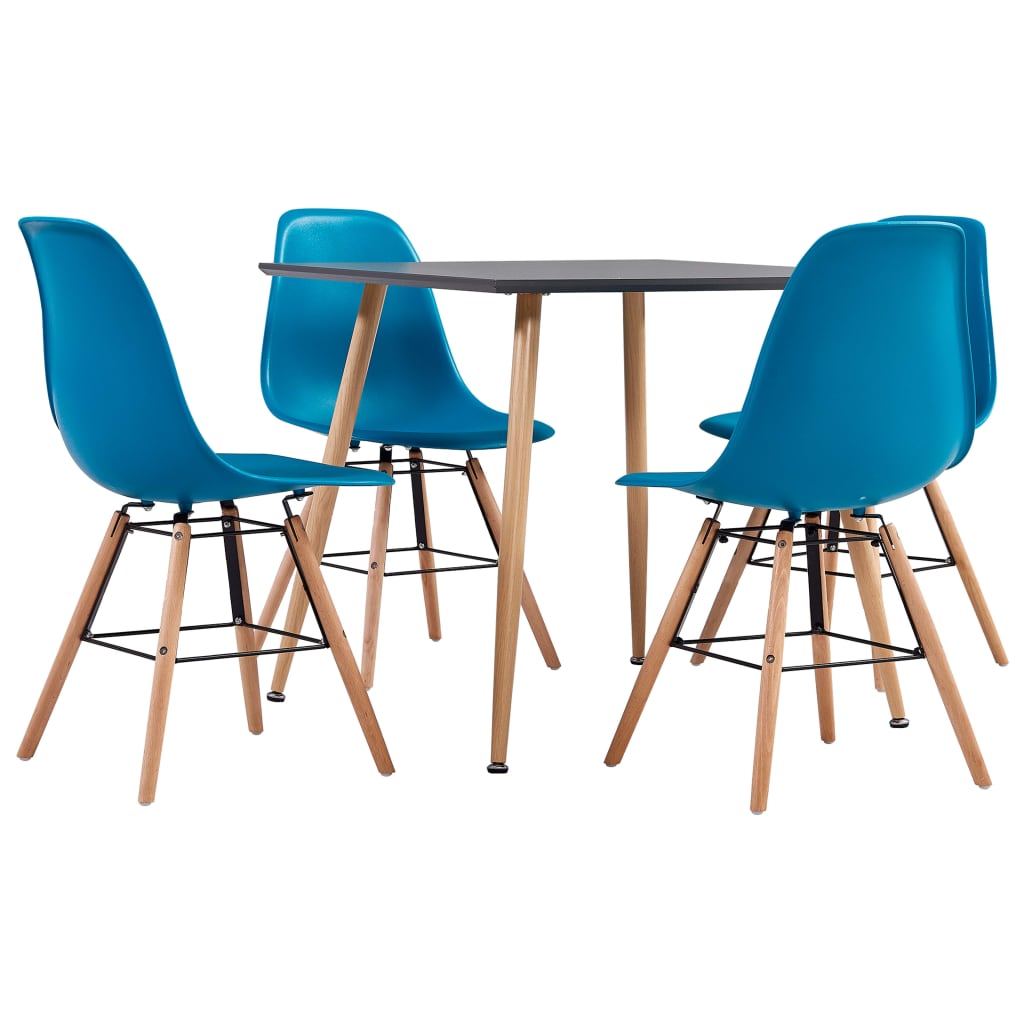 Berkfield 5 Piece Dining Set Plastic Turquoise
