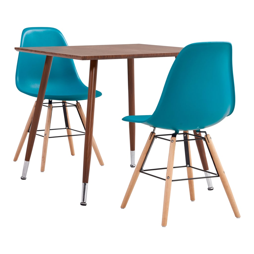 Berkfield 3 Piece Dining Set Plastic Turquoise