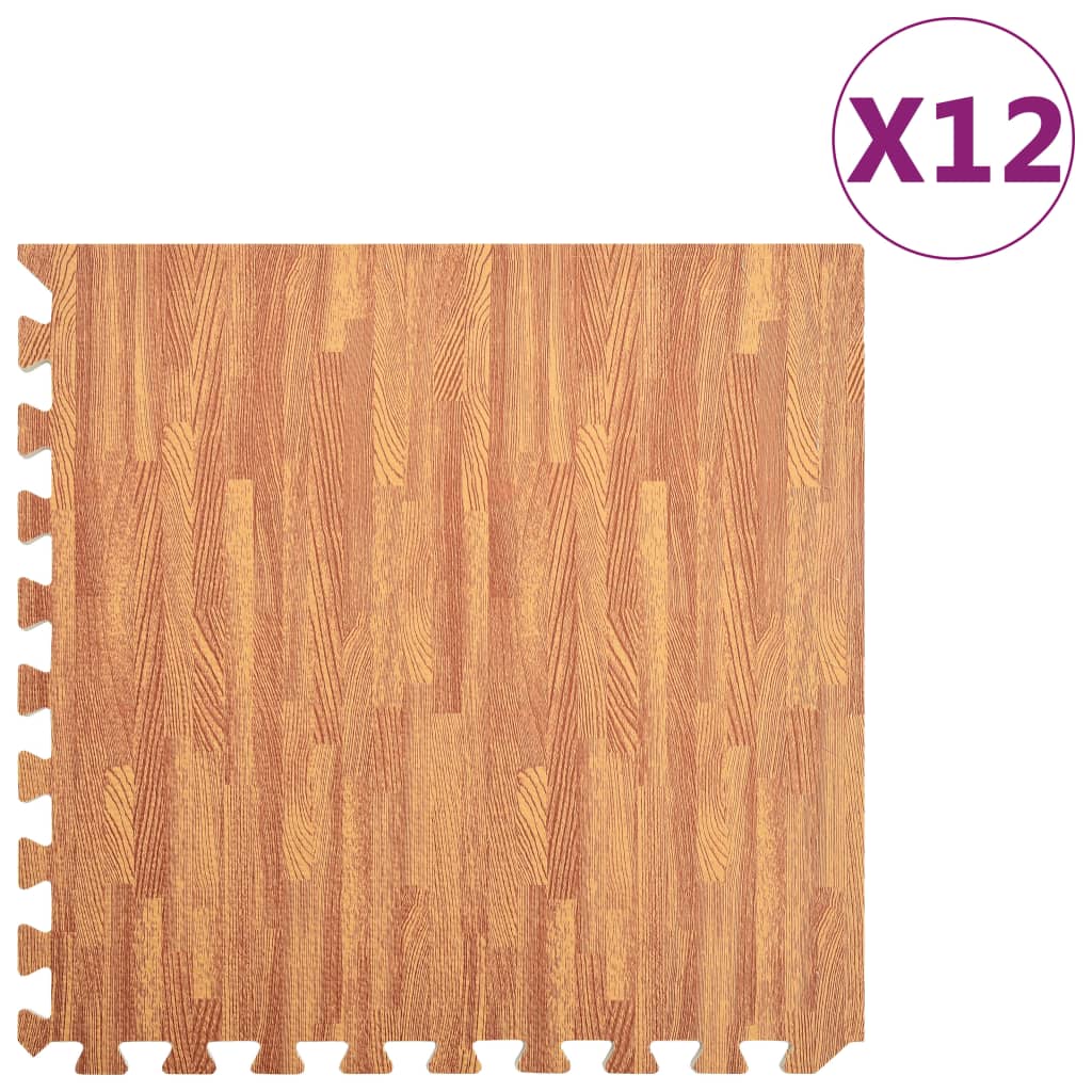 Berkfield Floor Mats 12 pcs Wood Grain 4.32 _�Š__�� EVA Foam