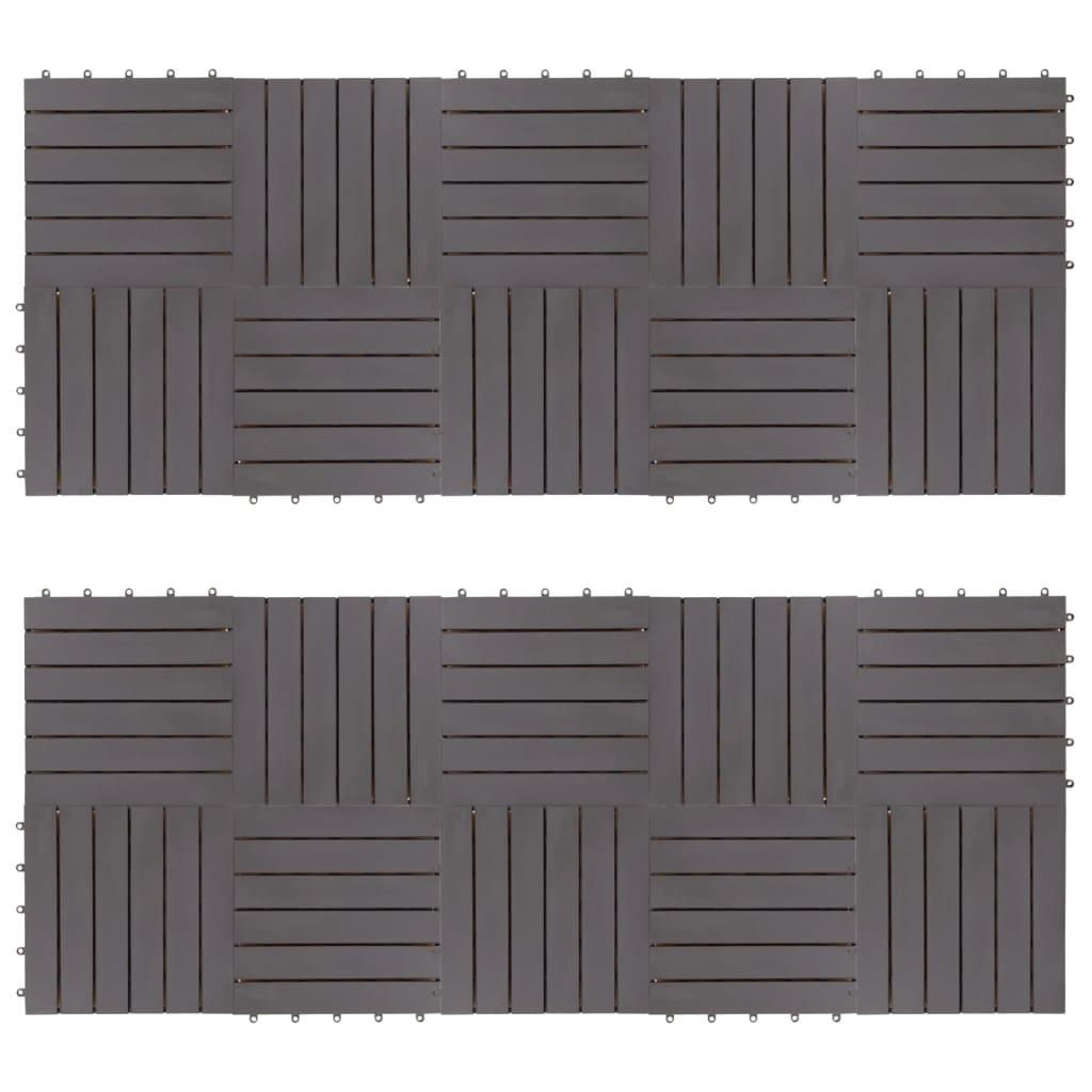 Berkfield Decking Tiles 20 pcs Grey Wash 30x30 cm Solid Acacia Wood