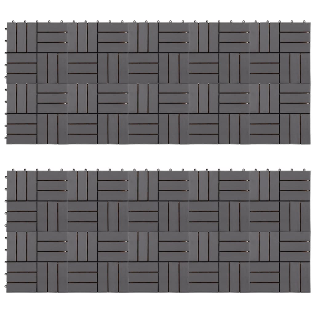 Berkfield Decking Tiles 20 pcs Grey Wash 30x30 cm Solid Acacia Wood