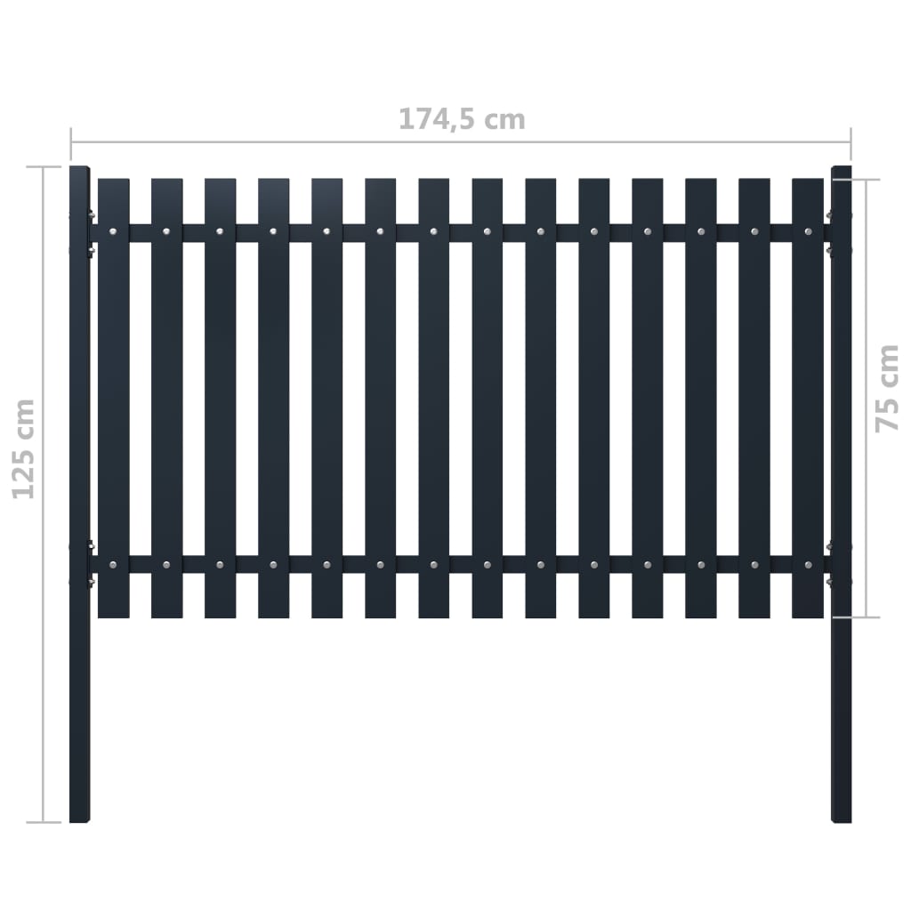 Berkfield Fence Panel Anthracite 174.5x75 cm Powder-coated Steel