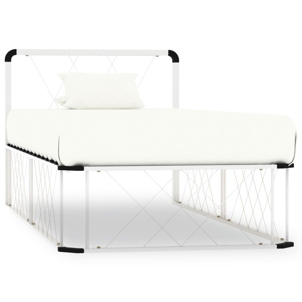 Berkfield Bed Frame White Metal 100x200 cm