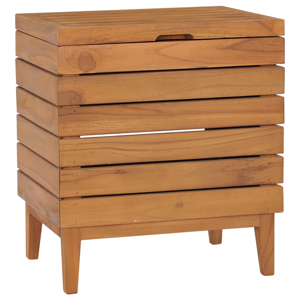 Berkfield Laundry Basket 40x30x45 cm Solid Teak Wood