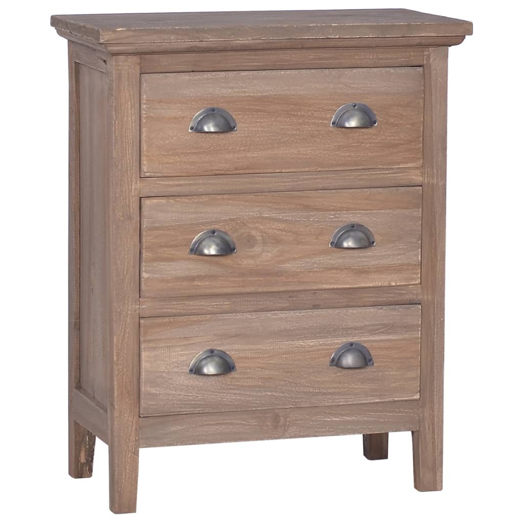 Berkfield Sideboard with 3 Drawers 60x30x75 cm Solid Teak Wood