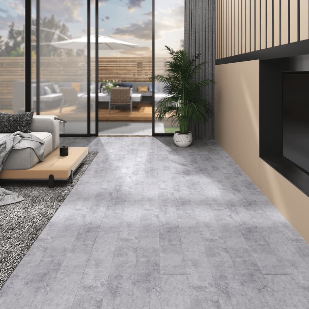 Berkfield PVC Flooring Planks 5.02 m�__ 2 mm Self-adhesive Cement Grey