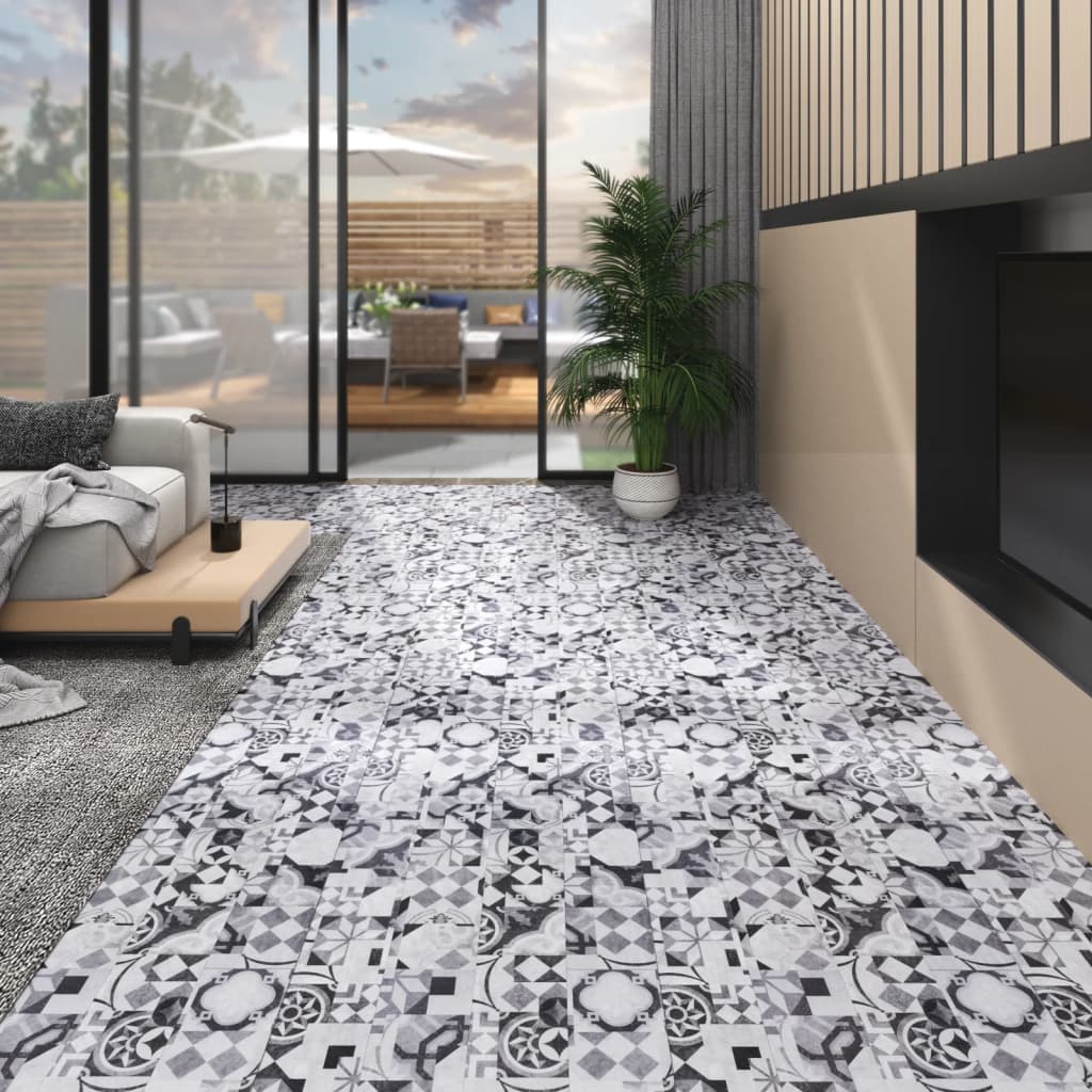 Berkfield Non Self-adhesive PVC Flooring Planks 5.26 m�__ 2 mm Grey Pattern
