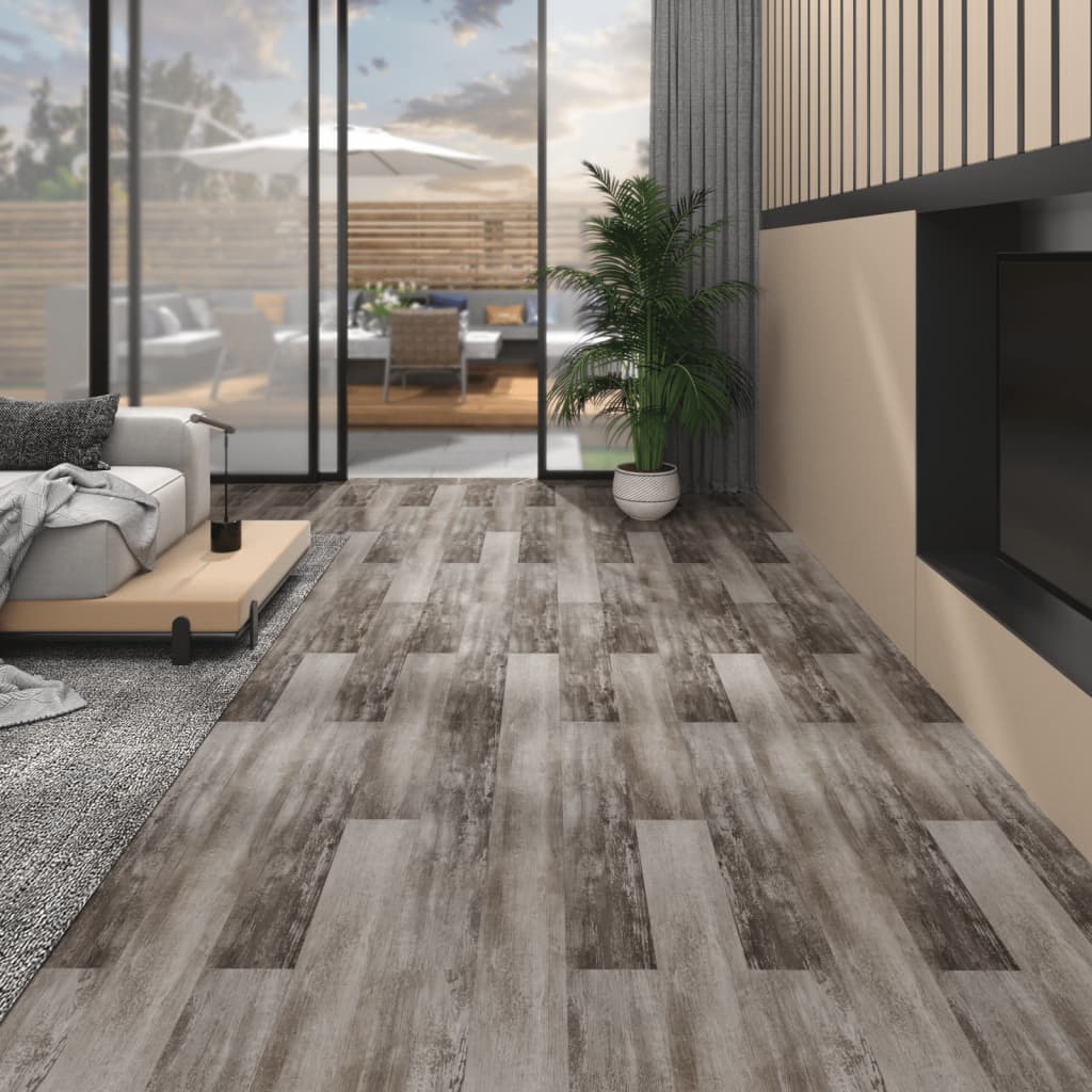 Berkfield Non Self-adhesive PVC Flooring Planks 5.26 m�__ 2 mm Matt Wood Brown