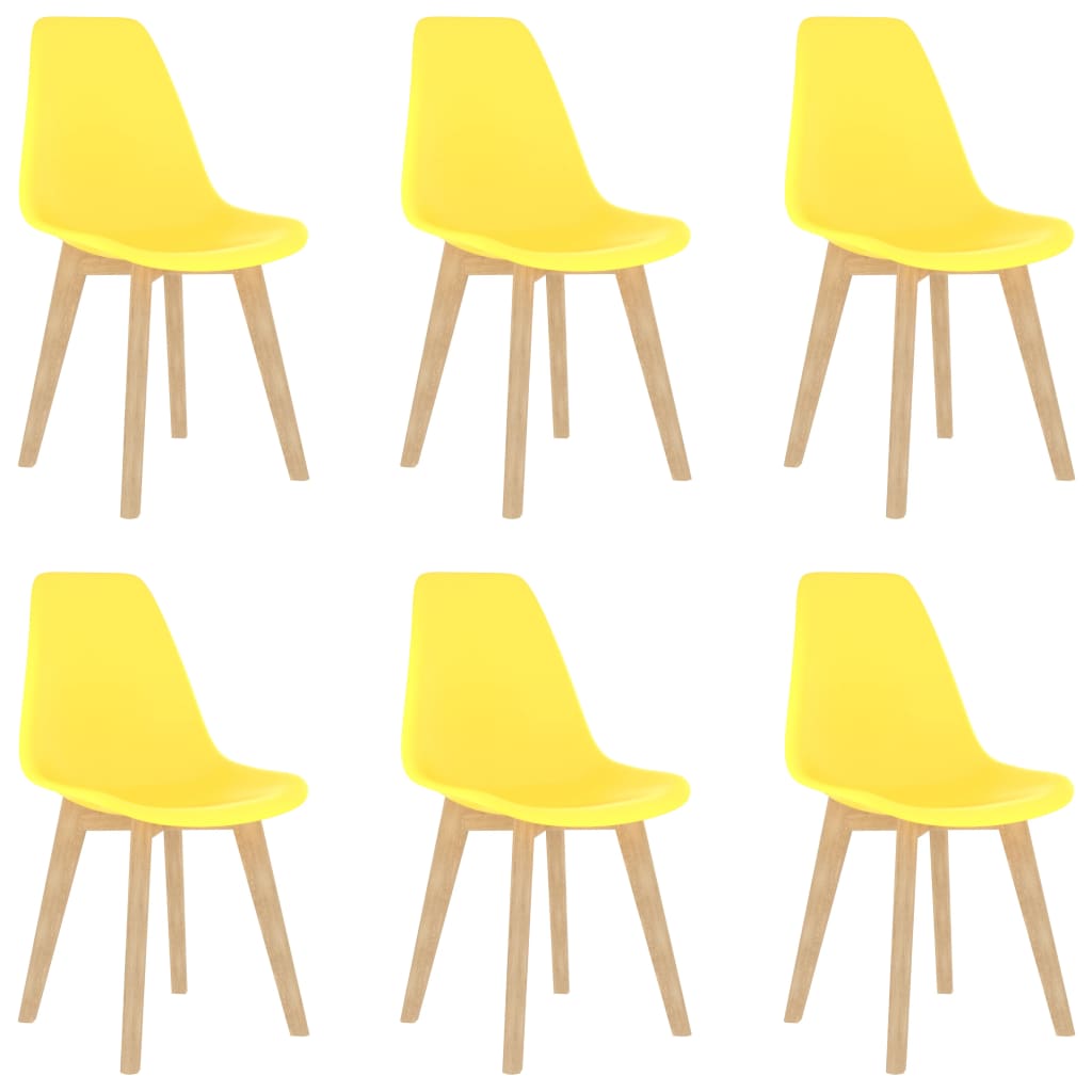 Berkfield Dining Chairs 6 pcs Yellow Plastic
