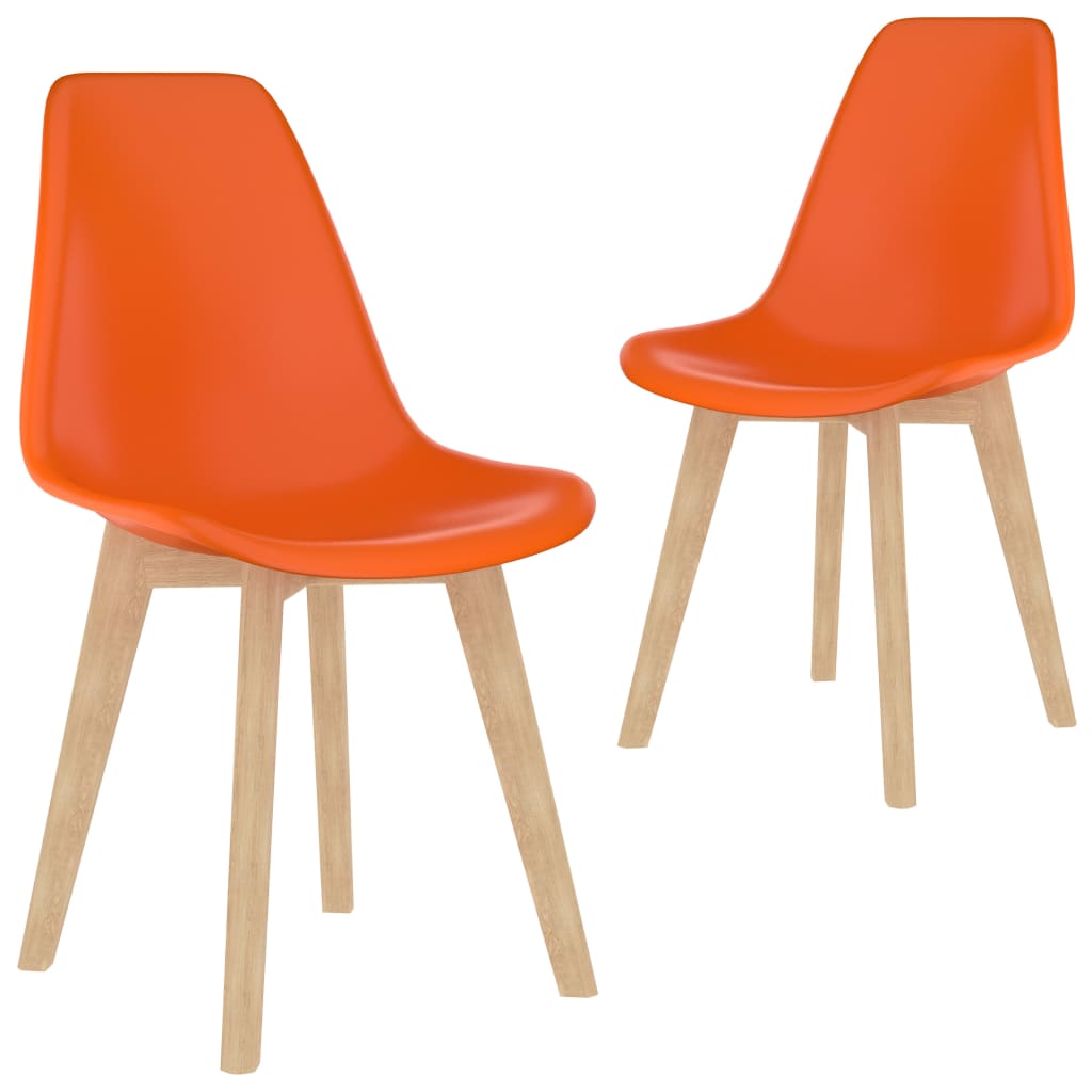 Berkfield Dining Chairs 2 pcs Orange Plastic