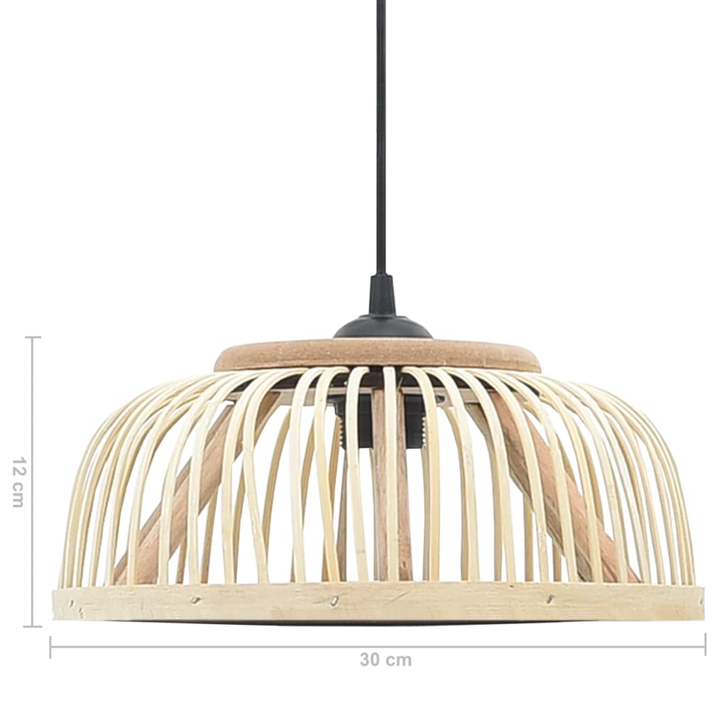 Berkfield Pendant Lamp Bamboo 40 W 30x12 cm Semicircle E27