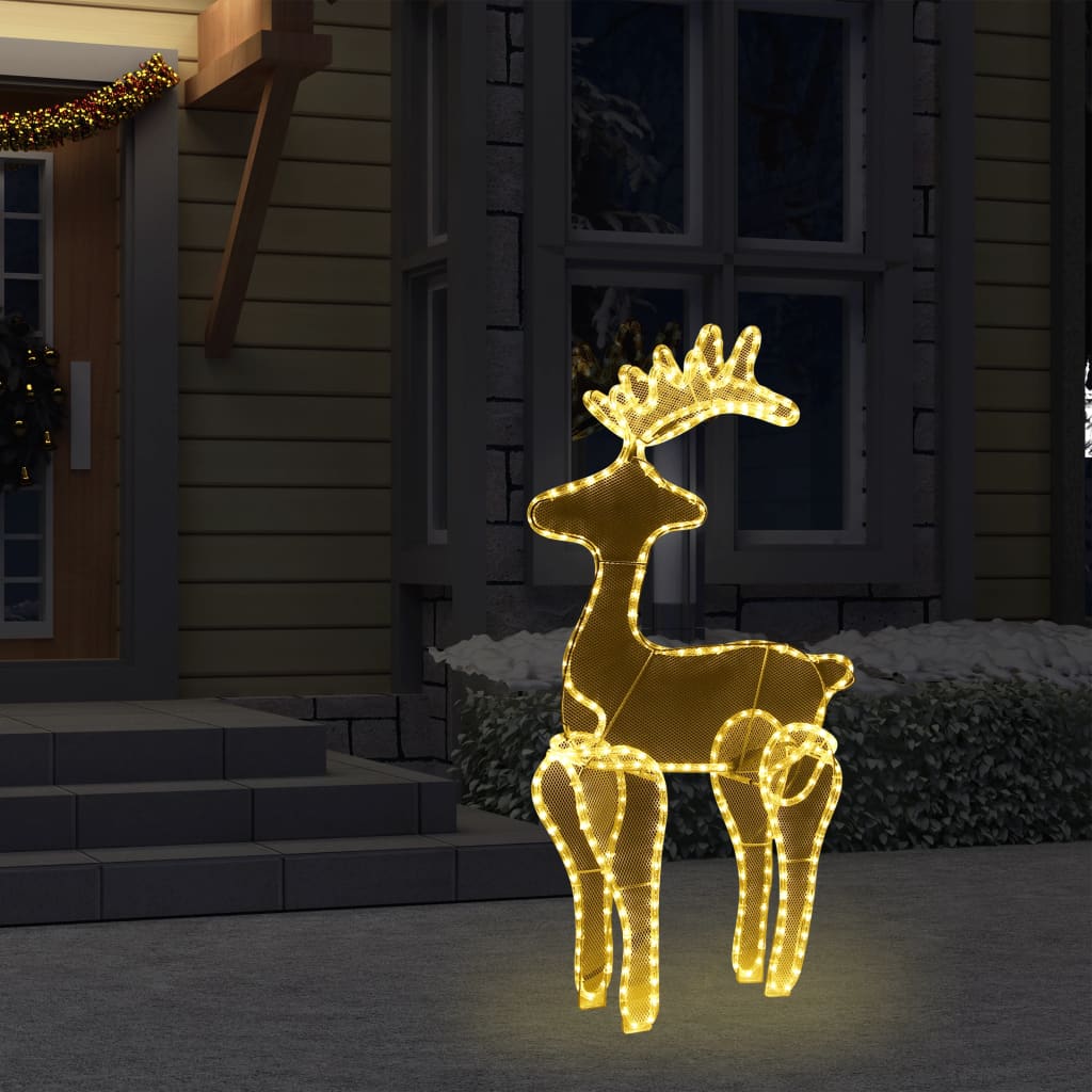 Berkfield Reindeer Christmas Decoration with Mesh 306 LEDs 60x24x89cm