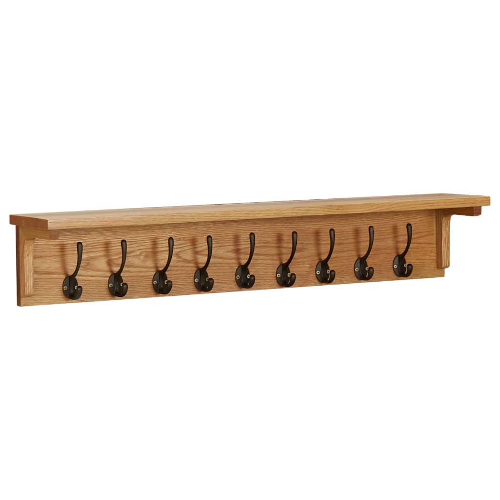 Berkfield Coat Rack 90x16x16 cm Solid Oak Wood
