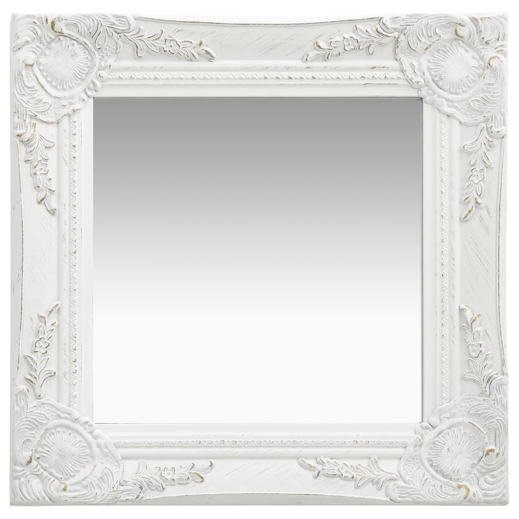 Berkfield Wall Mirror Baroque Style 40x40 cm White