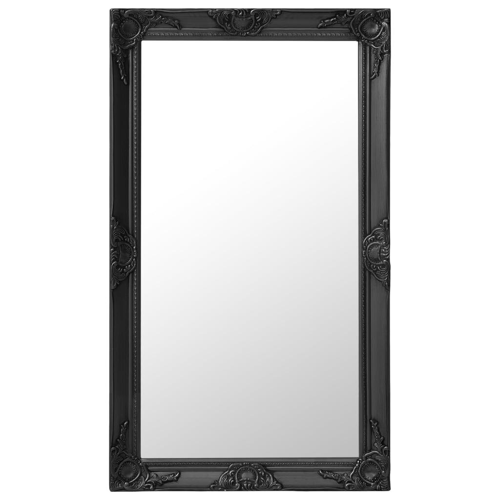 Berkfield Wall Mirror Baroque Style 60x100 cm Black