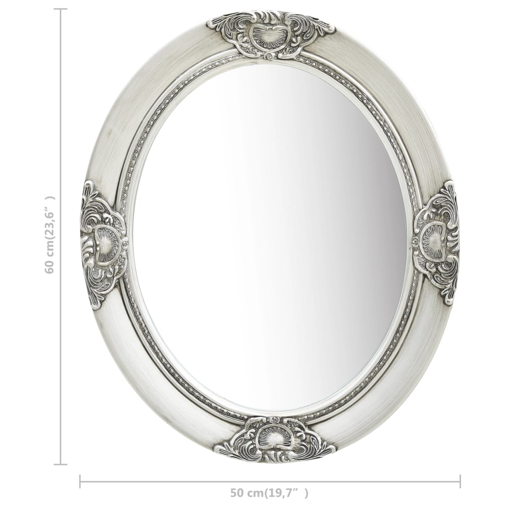 Berkfield Wall Mirror Baroque Style 50x60 cm Silver