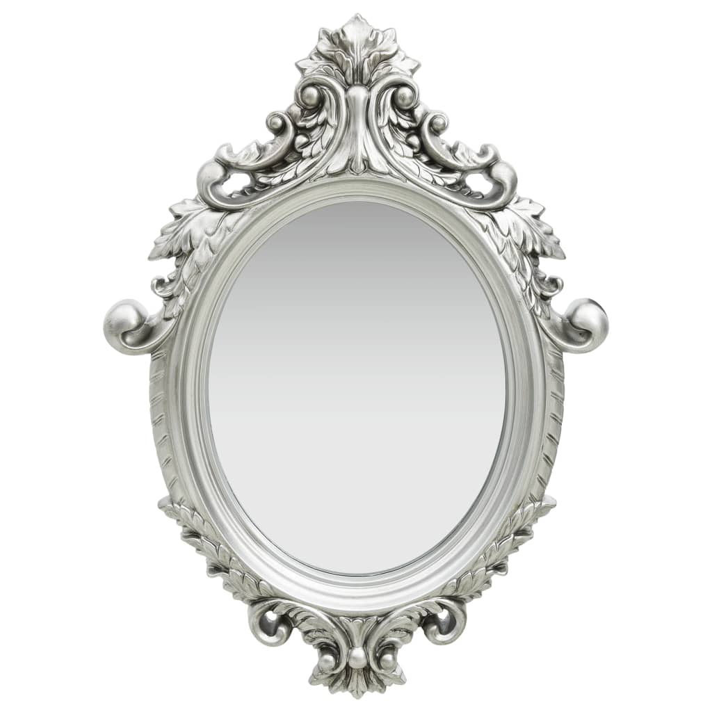 Berkfield Wall Mirror Castle Style 56x76 cm Silver