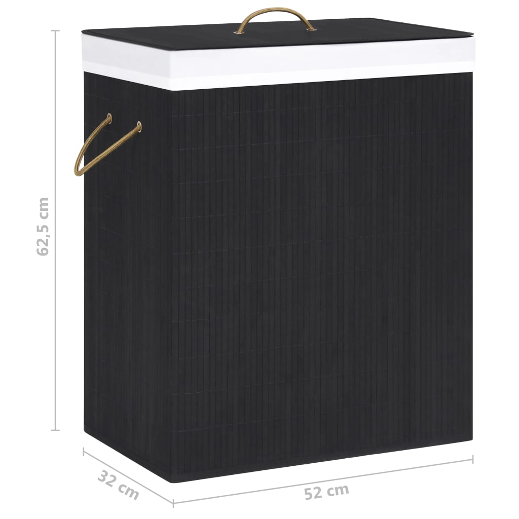 Berkfield Bamboo Laundry Basket Black 100 L