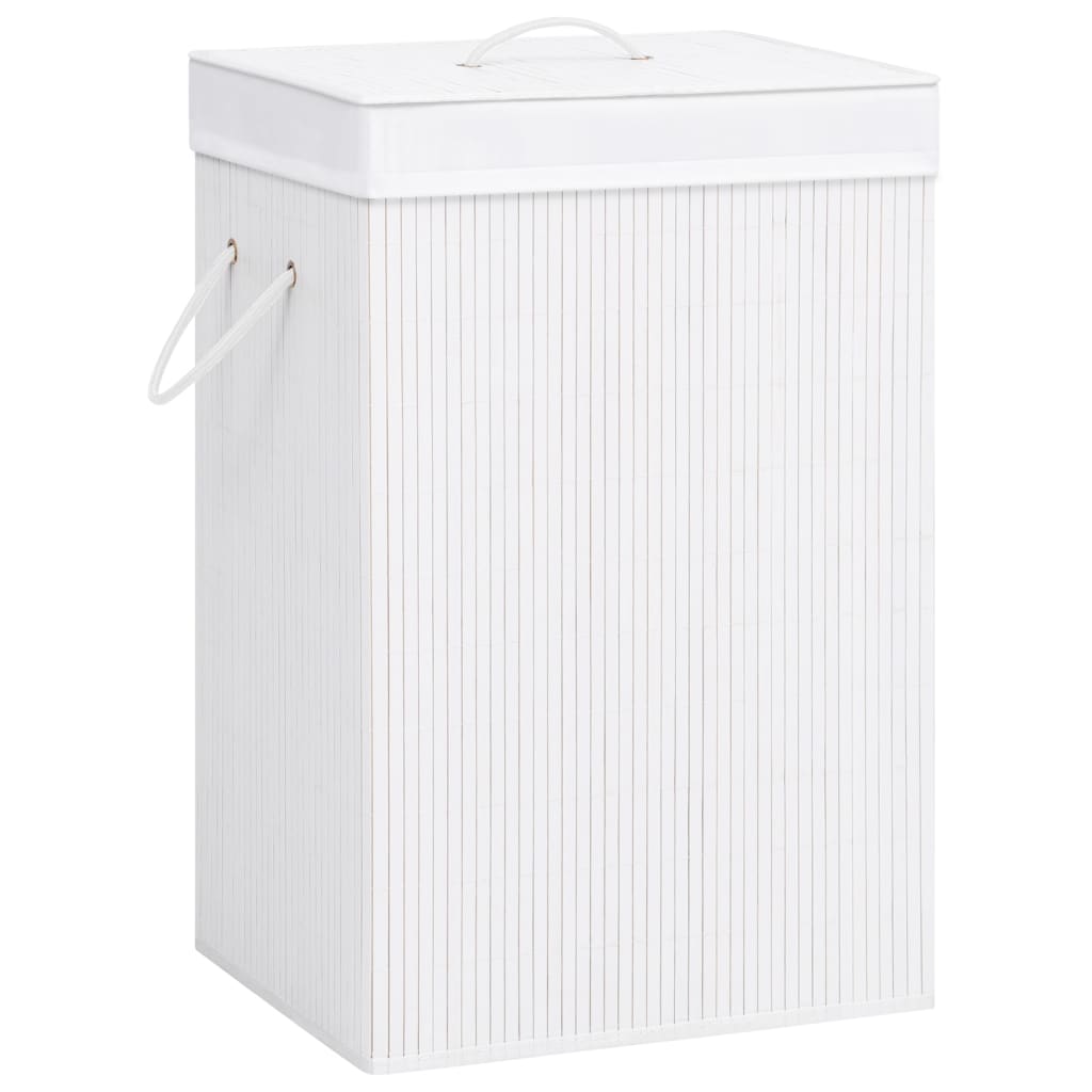 Berkfield Bamboo Laundry Basket White