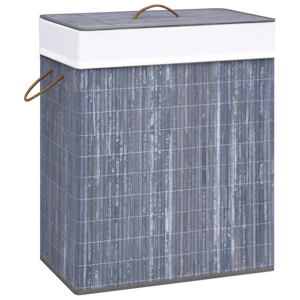 Berkfield Bamboo Laundry Basket Grey 83 L